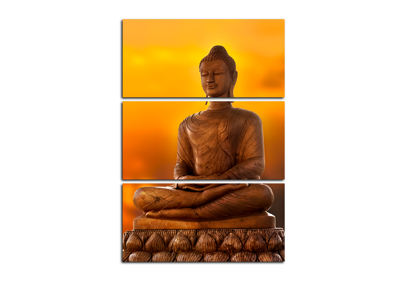 Obraz na plátně - Buddha a západ slunce - obdélník Obraz na plátně - Buddha a západ slunce - obdélník